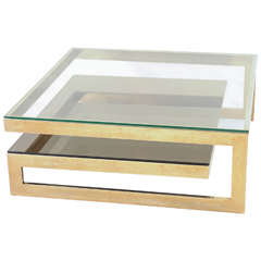 G-Shaped, 23 Carat Gold Plated Coffee Table