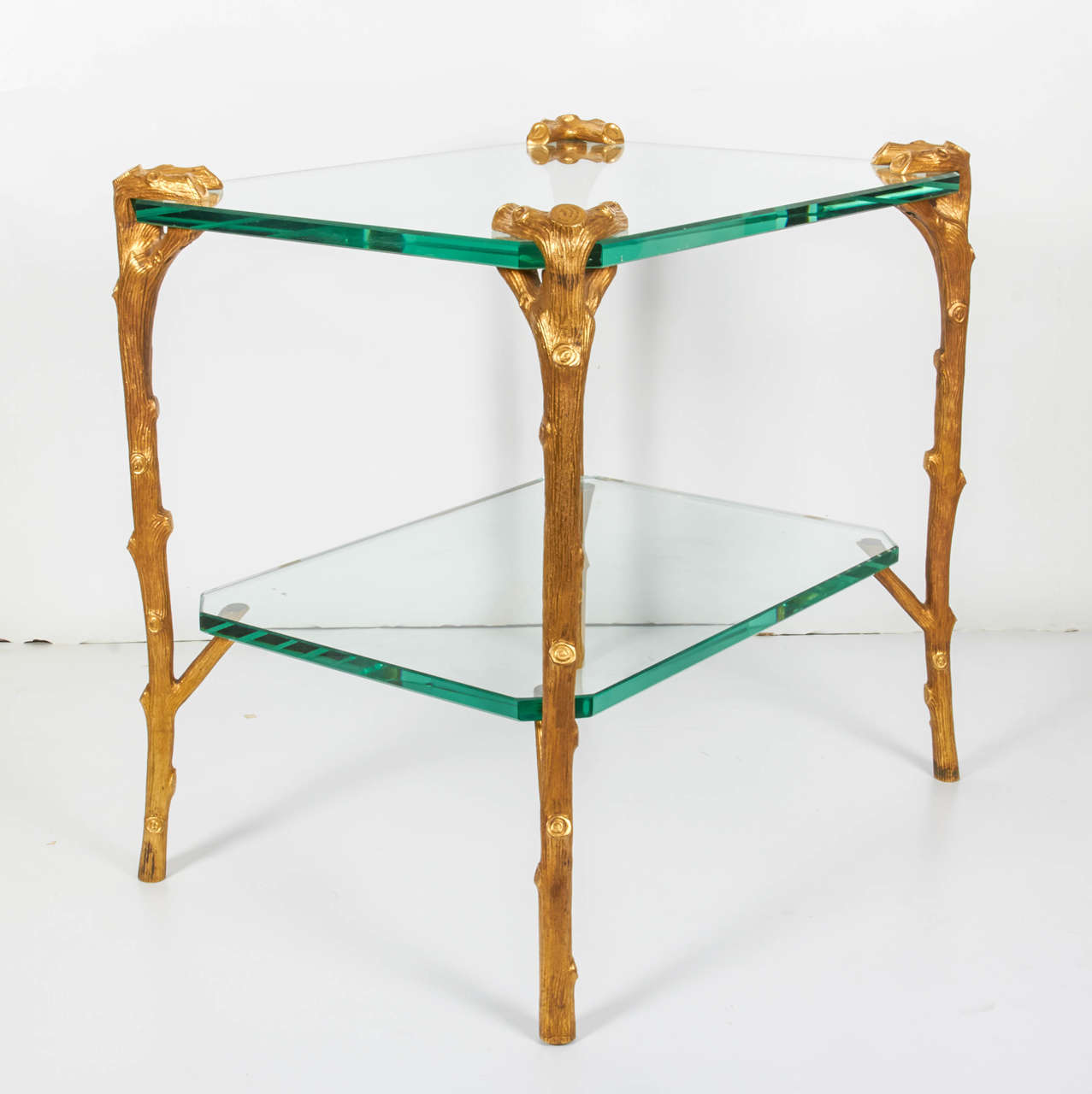 Pair of Art Deco Bronze and Glass Side Tables or Coffee Tables by P. E. Guerin For Sale 3