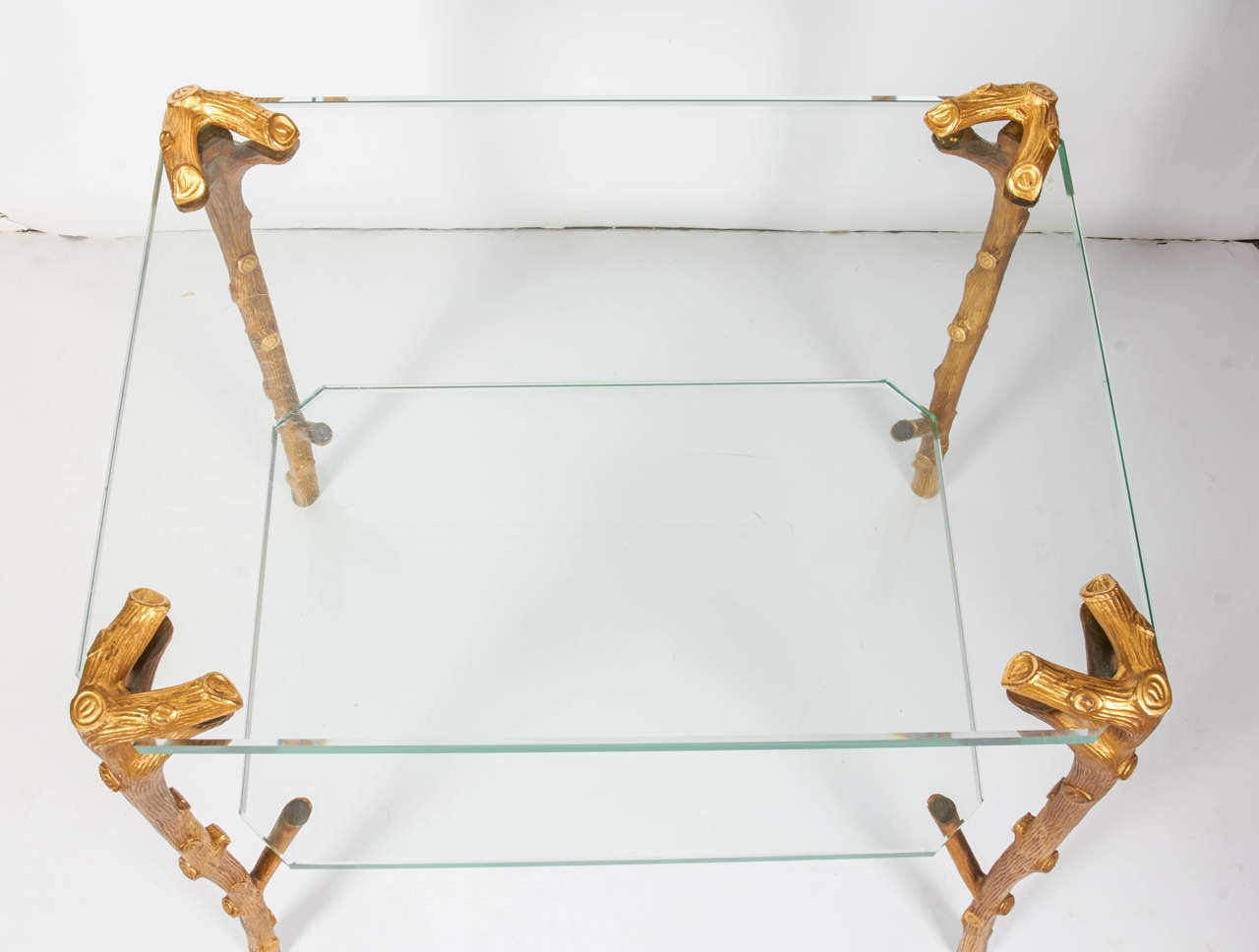Paire de tables d'appoint ou tables basses Art Déco en bronze et verre par P. E. Guerin en vente 2