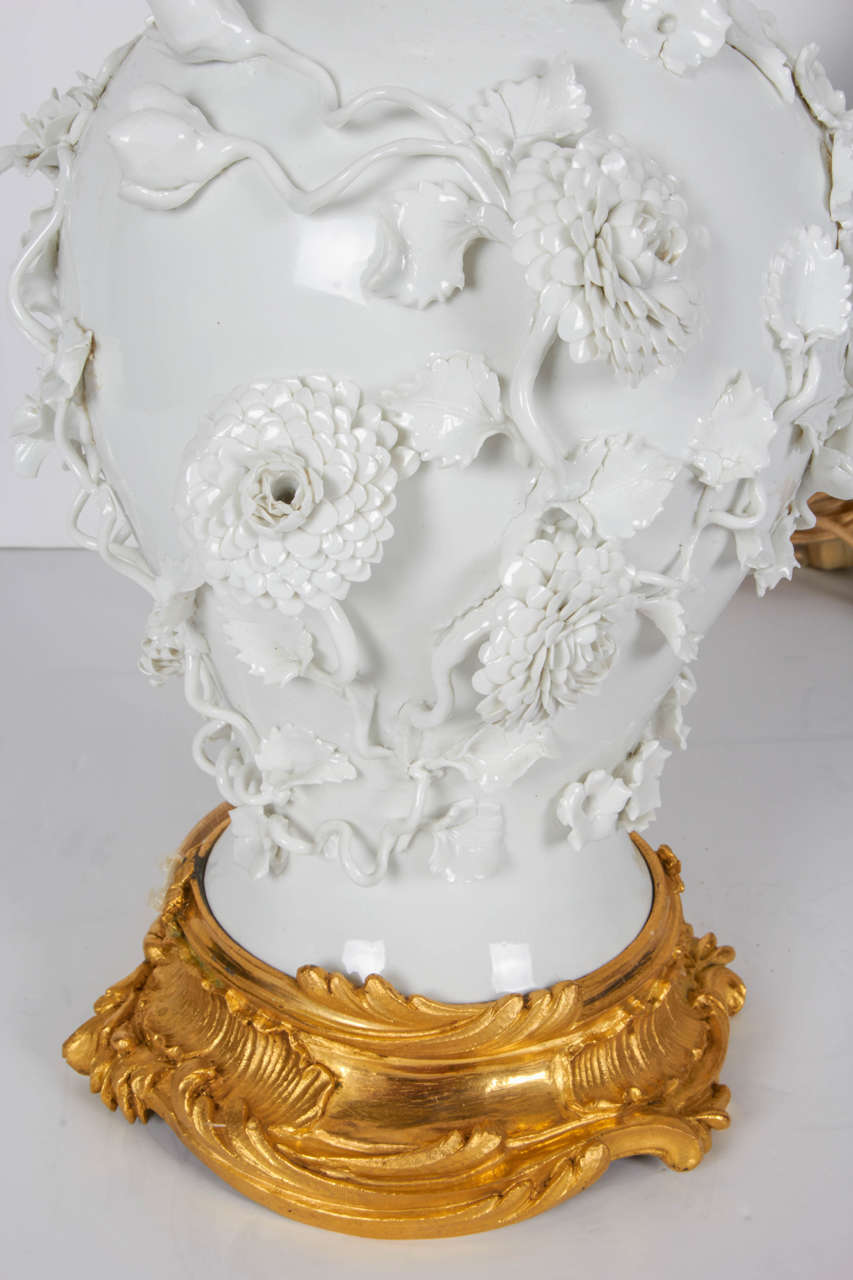 porcelain lamps with flowers