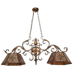 Two-Light American Wrought Iron Ceiling Fixture 7