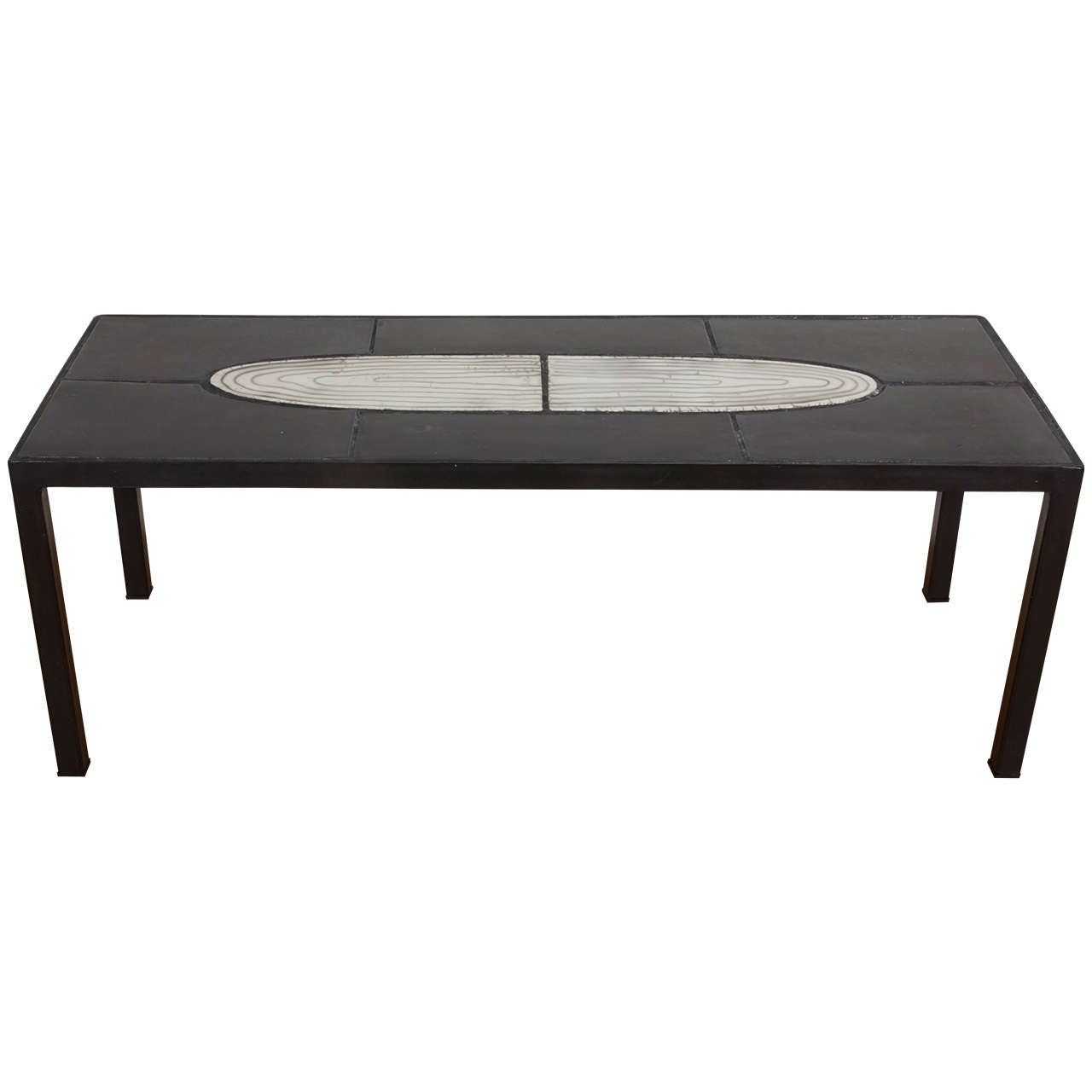 French Contemporary Ceramic Coffee Table For Sale