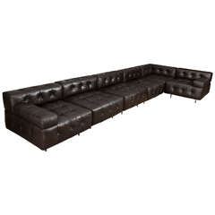 Black Leather Harvey Probber Sofa