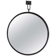 Contemporary Steel Mirror with Plain Glass