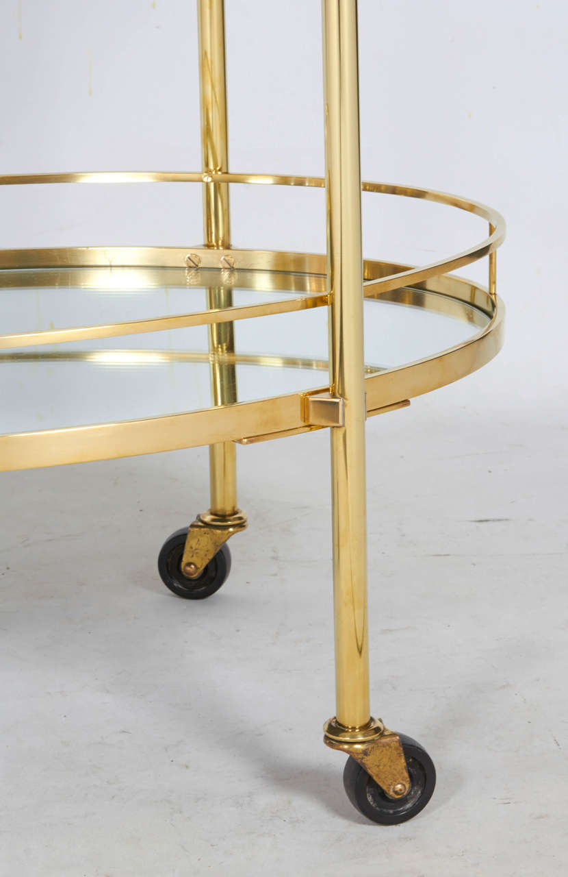 Mid-Century Modern Italian Brass Serving Cart