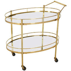 Italian Brass Serving Cart