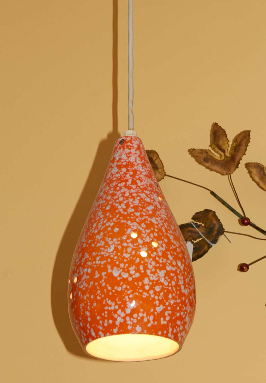 Set of Three Colorful Glazed Ceramic Pendant Lights For Sale at 1stDibs