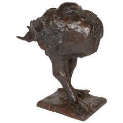 "Caprice" Signed Bronze Sculpture by Leonard Baskin