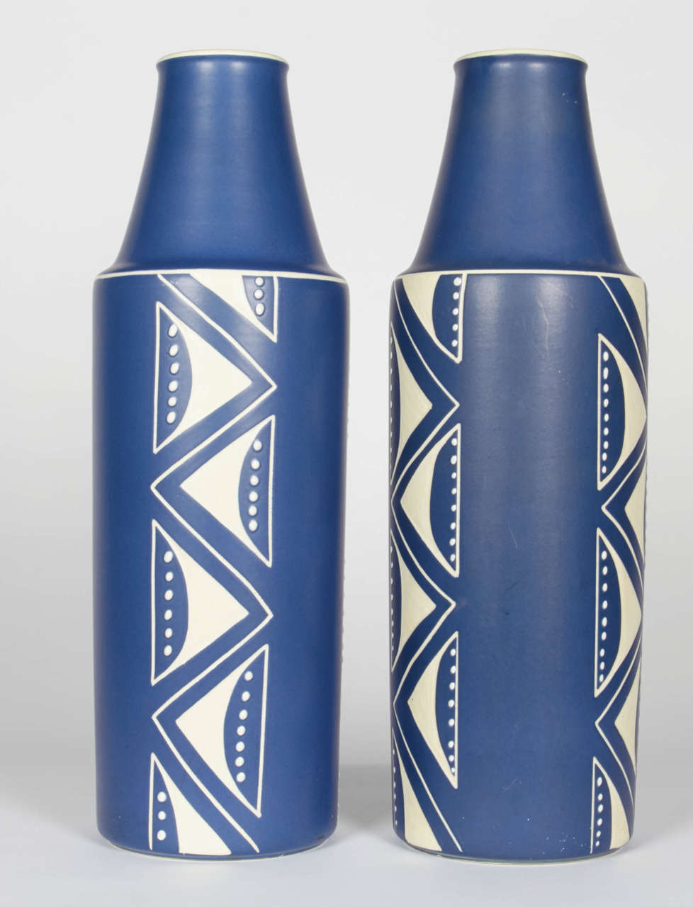 Founded by Herman Sonne Wolffsen and Edvard Christian Sonne in 1835, Soholm Pottery started with domestic wares. These vases were designed by Rigmor Nielsen, a decorator and designer at Soholm from 1940-1989.
