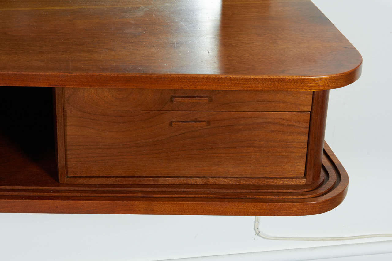 Custom Vanity with Perforated Metal Light Shades, Richard M. Wakamoto, 1957 For Sale at 1stdibs