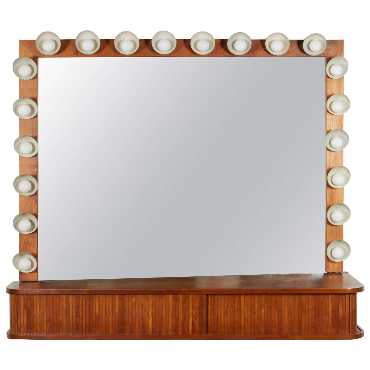 Custom Vanity with Perforated Metal Light Shades, Richard M. Wakamoto, 1957 For Sale at 1stdibs
