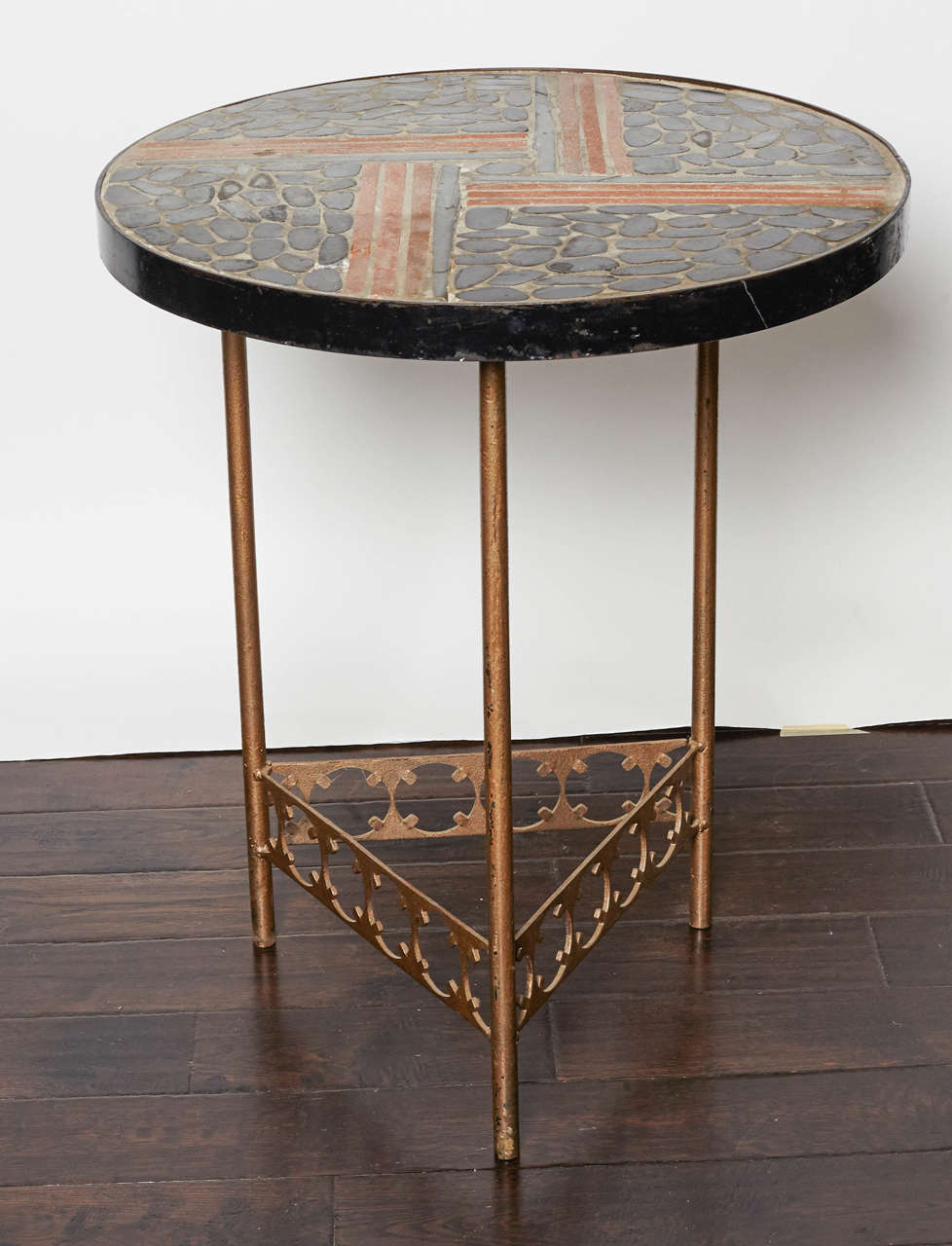 Mid-Century French Iron, Stone and Terracotta Table 1
