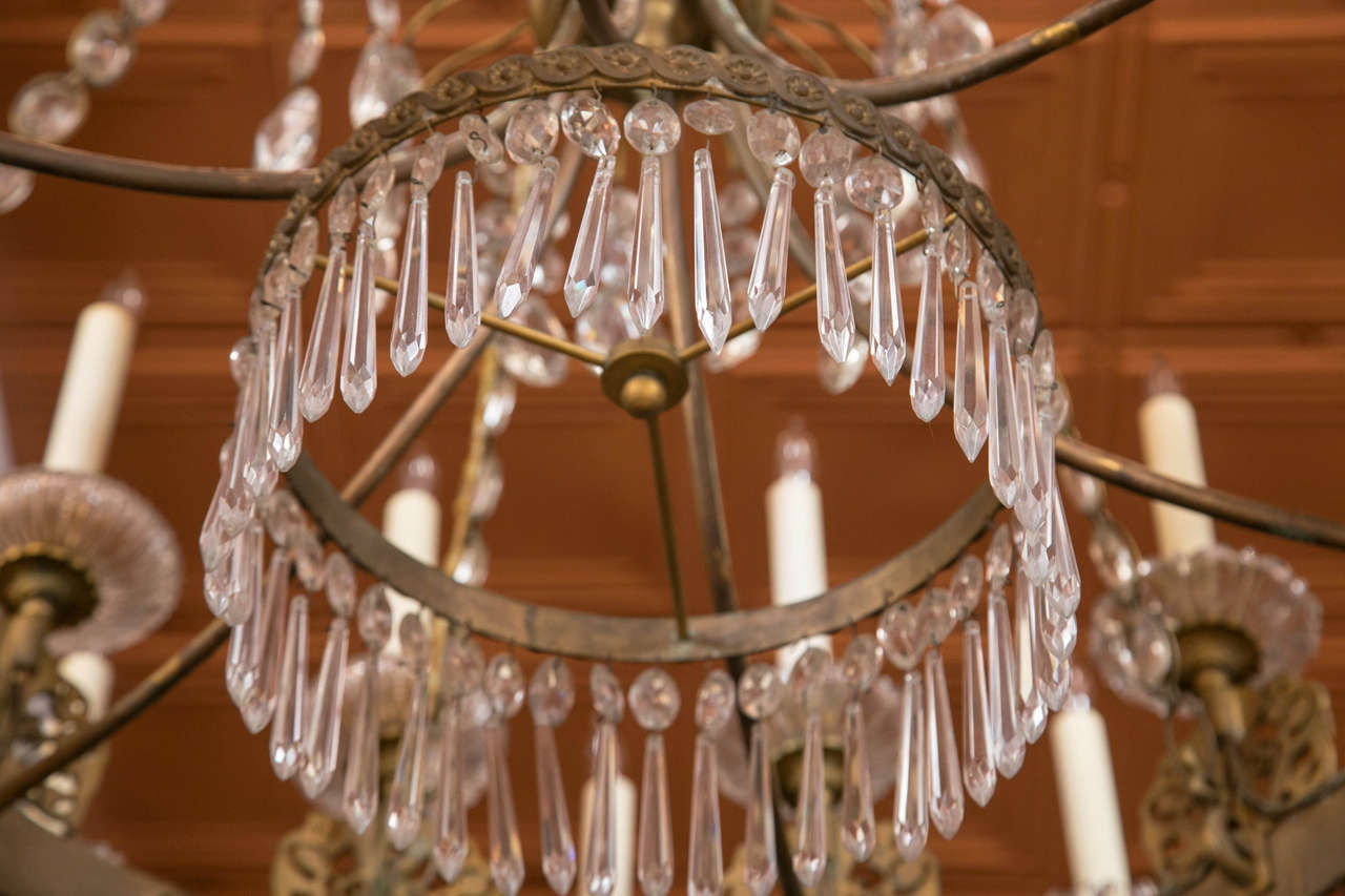Russian Empire Doré Bronze and Crystal Twenty-Four-Light Chandelier For Sale 1