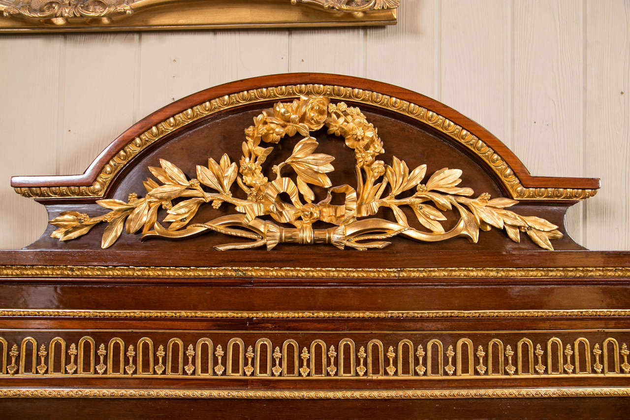 French Rare King-Size Bronze-Mounted Mahogany Bed with Canopy by Guillaume Grohe For Sale