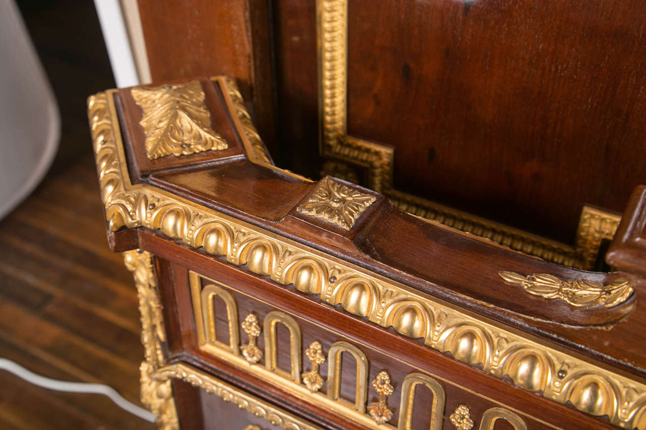 20th Century Rare King-Size Bronze-Mounted Mahogany Bed with Canopy by Guillaume Grohe For Sale