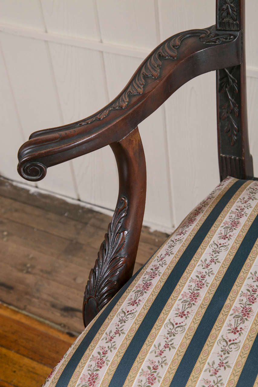 19th Cent.Chippendale Style Carved Mahogany Settee 4
