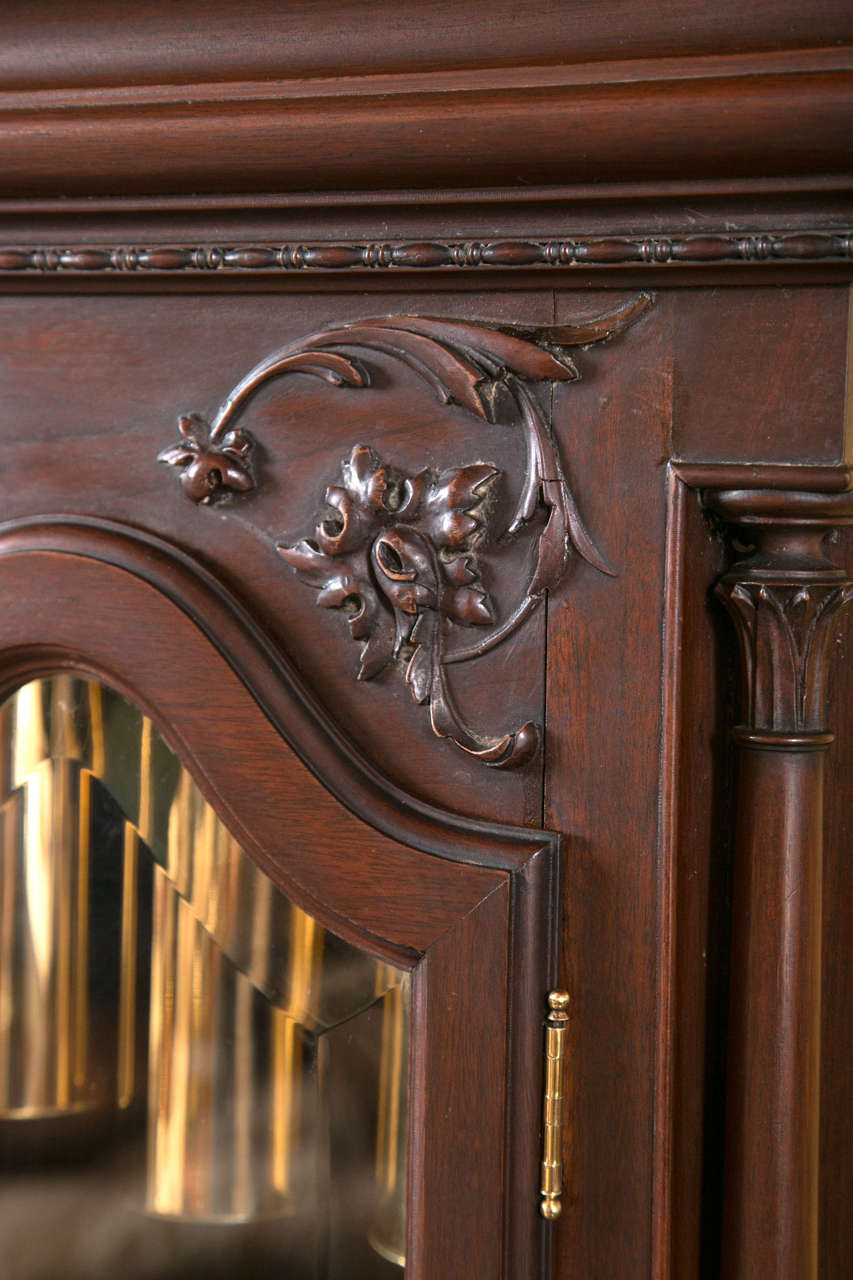 Carved Mahogany Westminster Chime Grandfather Clock J.E. Caldwell at