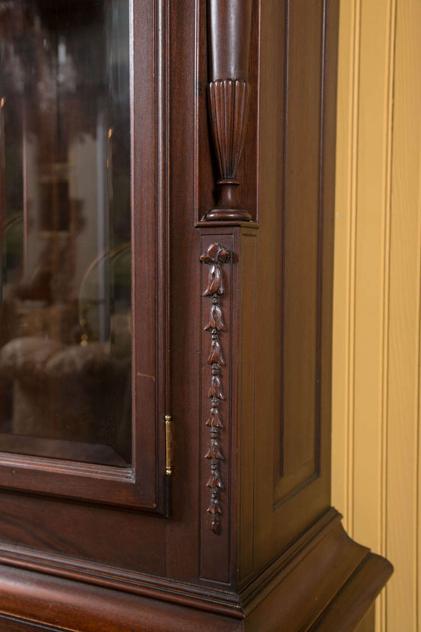 Carved Mahogany Westminster Chime Grandfather Clock J.E. Caldwell at