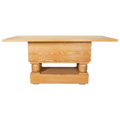 Mid-Century Modern Limed Oak Console Table in the Style of Paul Dupré-Lafon
