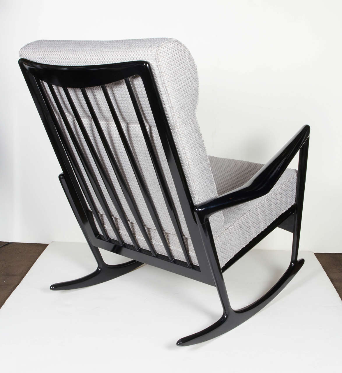 Ebonized Mid-Century Modernist Rocking Chair Designed by Ib Kofod-Larsen