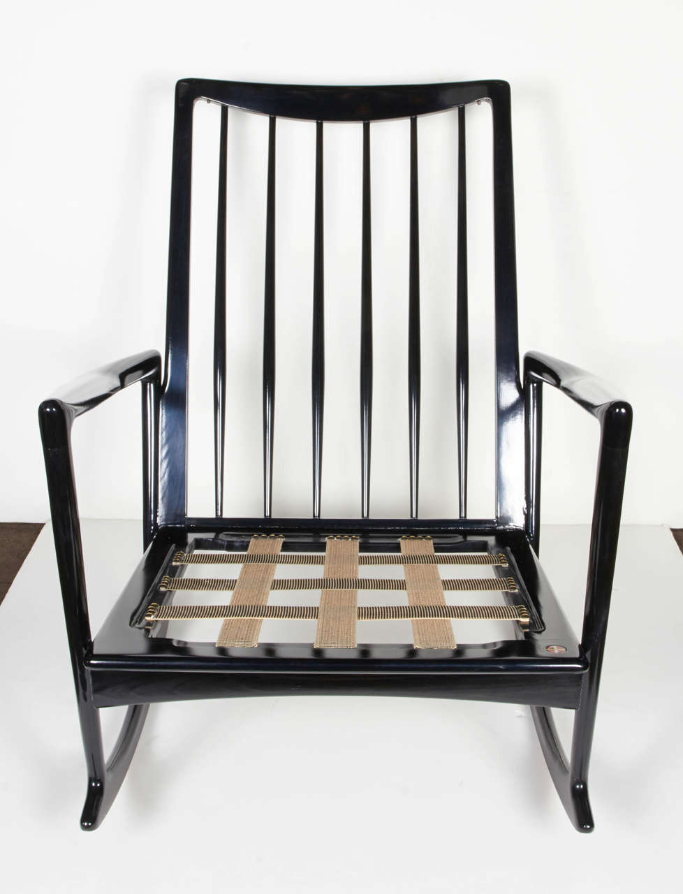 Upholstery Mid-Century Modernist Rocking Chair Designed by Ib Kofod-Larsen