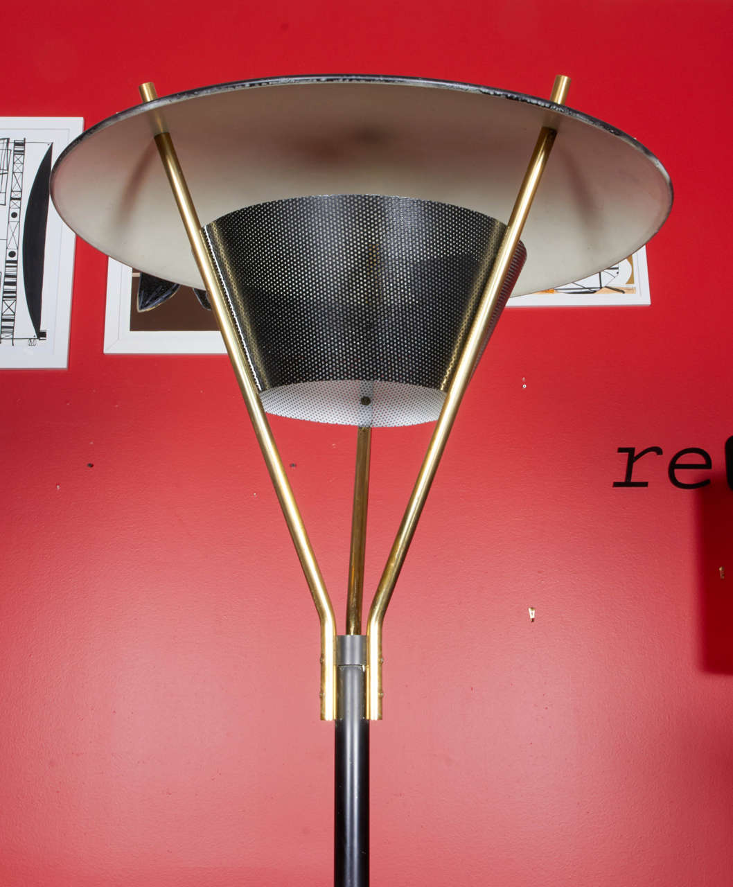 Mid-20th Century Gerald Thurston Floor Lamp, Manufactured by Lightolier, 1950s