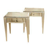 Pair of Mirrored 1-Drawer Nite Stands