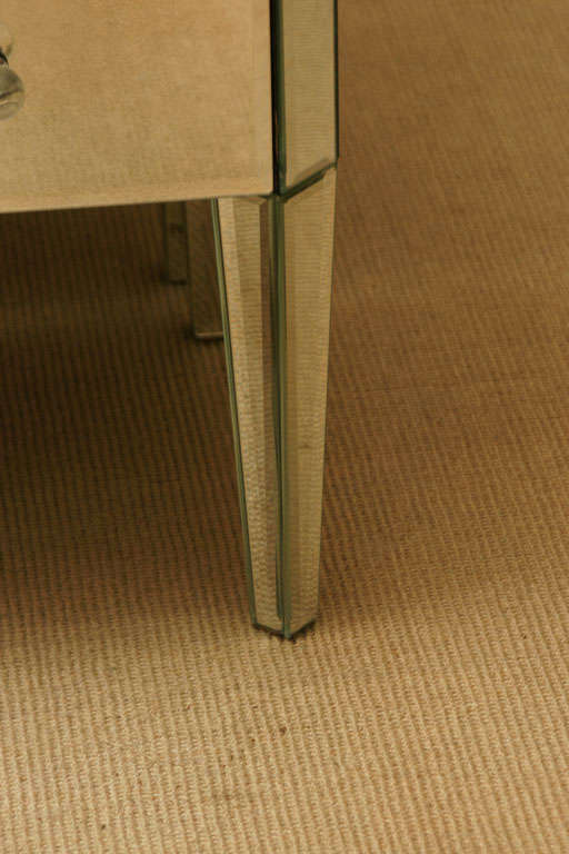 20th Century Pair of Venetian 3-Drawer Mirrored Commodes