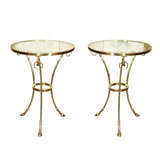 Pair of Maison Charles Brass Side Tables