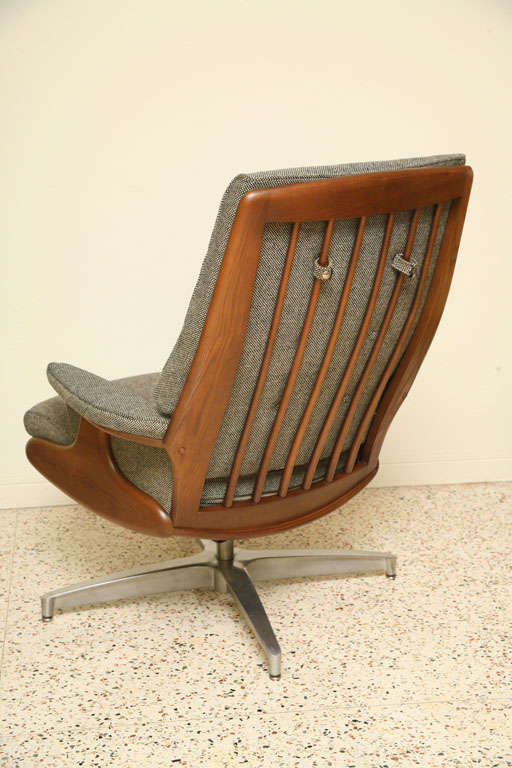 Mid-20th Century Rocker Lounge Chair & Ottoman