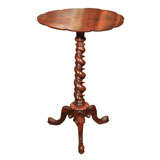 English Walnut and Rosewood Candle Stand