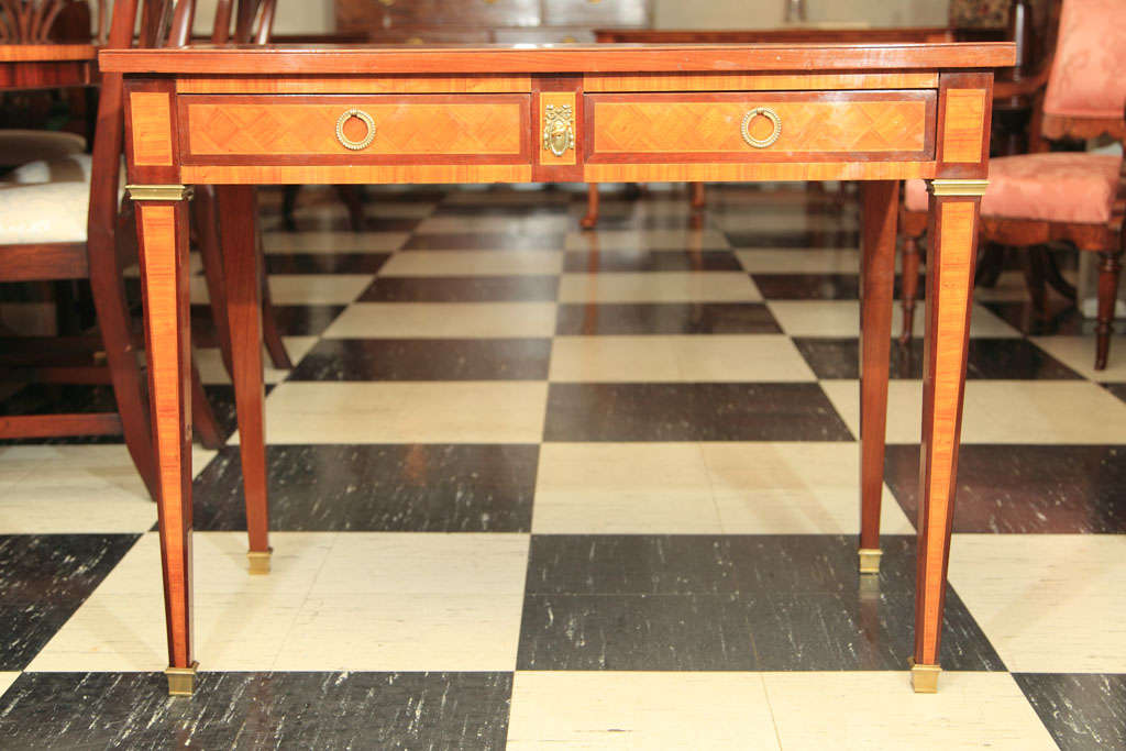 20th Century Inlaid French Bureau Plat / Writing Table