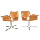 Bent Plywood Swivel Lounge Chairs