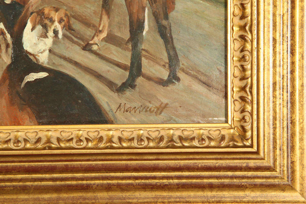 Board Samuel  Marriott Fox  Hunt  Oil  Painting
