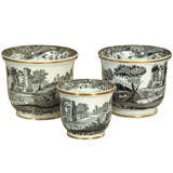 Vintage Set  of  Three  Spode  Porcelain  Cache-Pot