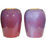 Pair   Chinese  Porcelain  Ovoid  Aubergine  Vases