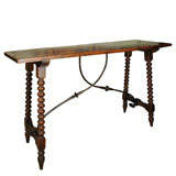 18th Century Spanish Iron Strap Console Table