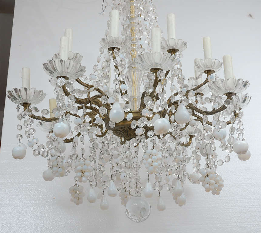 Large Murano Opaline Chandelier