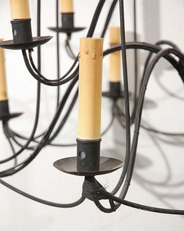 12 Light Dutch Iron Chandelier