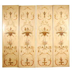 Four Hand Painted Screens in Florentine Style