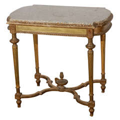 Antique French  Gilt Table with Marble top