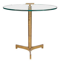 Brass Gueridon Side Table with Finial
