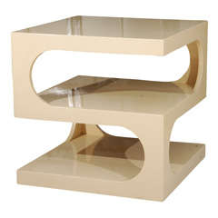 Geometric Lacquered Owl Side Table