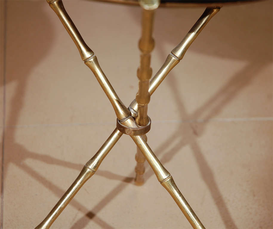 20th Century Brass Bamboo Gueridon Side Table