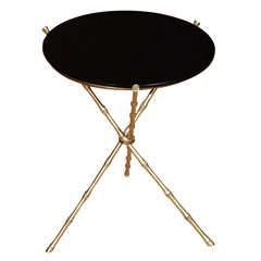 Brass Bamboo Gueridon Side Table