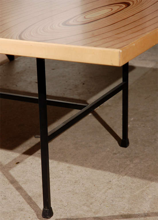 Laminated Plywood and Iron Low Table by Tapio Wirkkala In Good Condition In Los Angeles, CA
