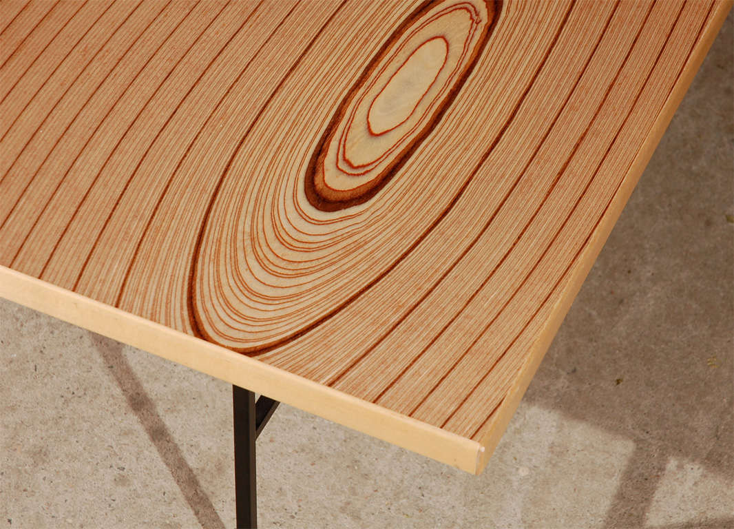 Mid-20th Century Laminated Plywood and Iron Low Table by Tapio Wirkkala