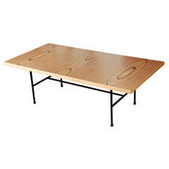 Laminated Plywood and Iron Low Table by Tapio Wirkkala