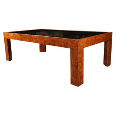 Milo Baughman Burl Wood Table