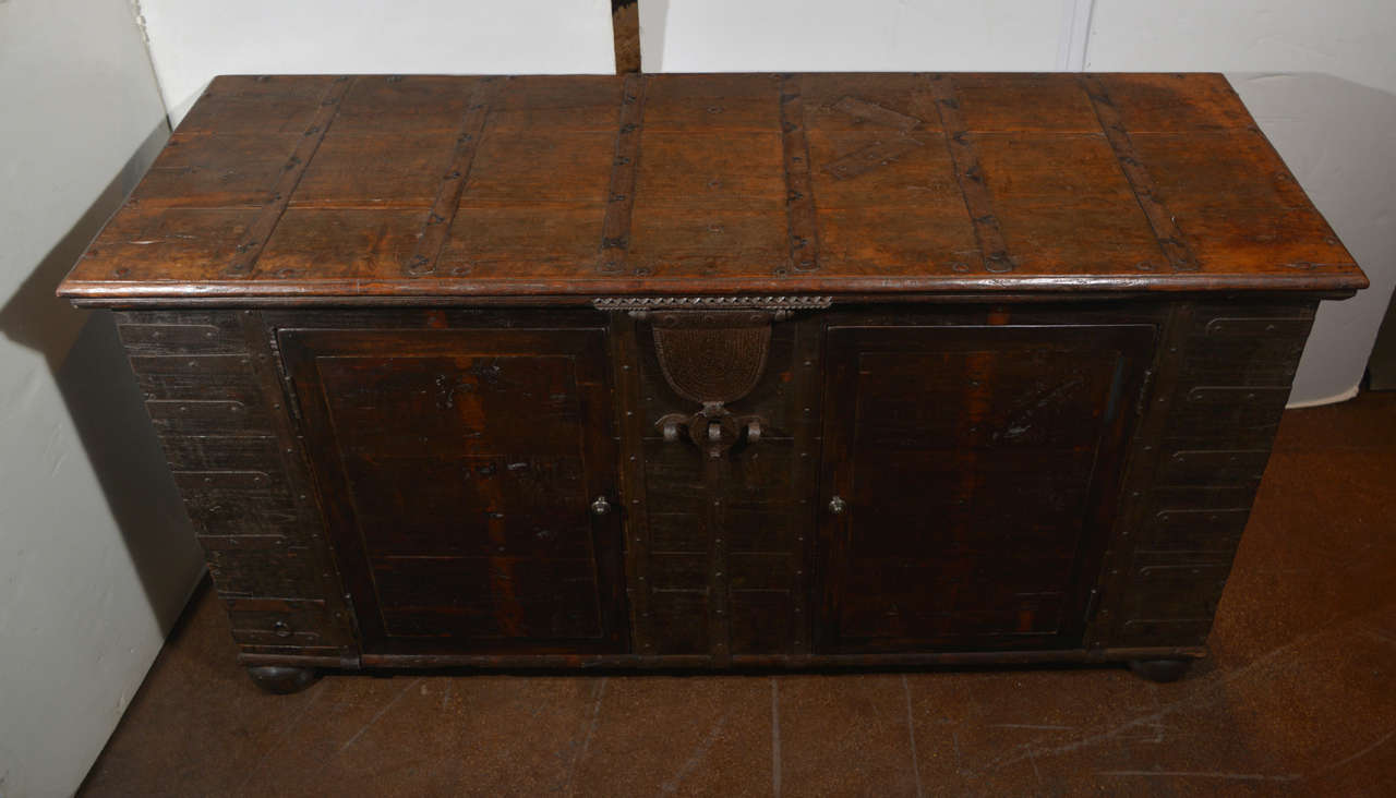 Anglo Colonial Strap Design Chest with Doors